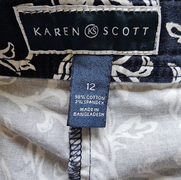 Karen Scott Mini Pencil Skort Blue And White - Picture 2 of 6
